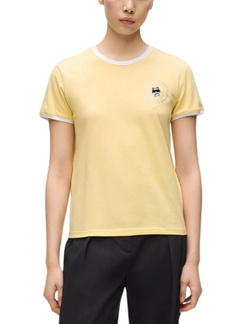 γυναικείο ikon small circle t-shirt κίτρινο karl lagerfeld