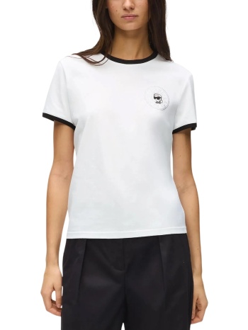 γυναικείο ikon small circle t-shirt λευκό karl lagerfeld