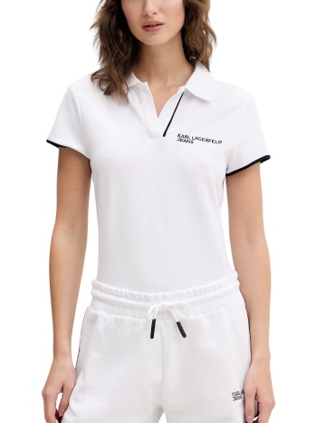 γυναικείο slim polo λευκό karl lagerfeld jeans b2w17066-100