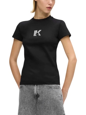 γυναικείο slim t-shirt μαύρο karl lagerfeld jeans