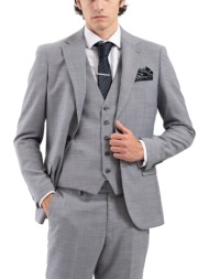 ανδρικό καρό κοστούμι γκρι vittorio 10024-monton-grey