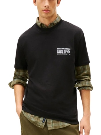 ανδρικό t-shirt μαύρο tommy jeans dm0dm22329-bds