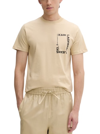 ανδρικό slim t-shirt μπεζ karl lagerfeld jeans b2m17046-2mv