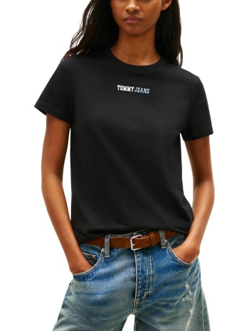 γυναικείο t-shirt μαύρο tommy jeans dw0dw22277-bds