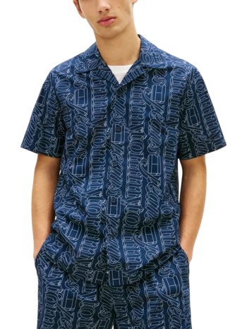 ανδρικό κοντομάνικο πουκάμισο navy μπλε tommy jeans