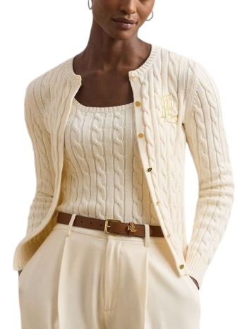 γυναικεία ralhan πλεκτή ζακέτα εκρού ralph lauren