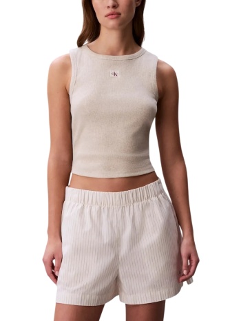 γυναικείο σορτς μπεζ calvin klein lv047f628g-f7j