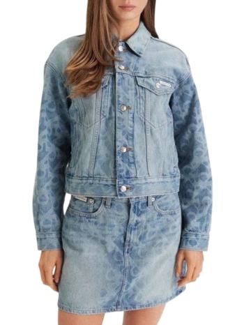γυναικείο τζιν μπουφάν μπλε calvin klein lv047f677g-1wx