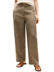 γυναικείο λινό παντελόνι λαδί tommy hilfiger ww0ww49658-rbu