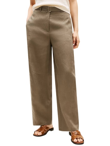 γυναικείο λινό παντελόνι λαδί tommy hilfiger ww0ww49658-rbu