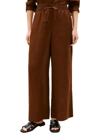 γυναικεία λινή παντελόνα καφέ tommy hilfiger ww0ww48970-gv0