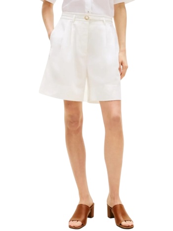 γυναικεία βερμούδα λευκή tommy hilfiger ww0ww49040-ycf