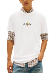 ανδρικό t-shirt λευκό tommy jeans dm0dm22532-ybl