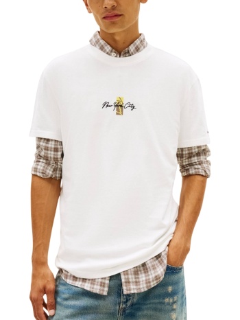 ανδρικό t-shirt λευκό tommy jeans dm0dm22532-ybl