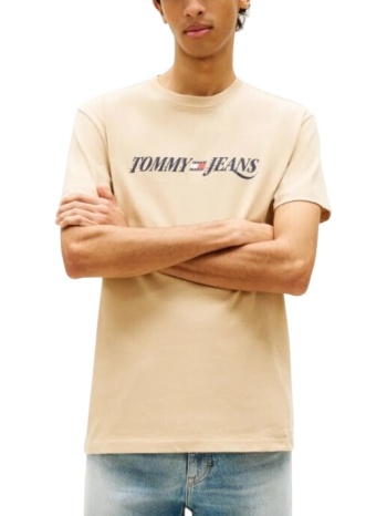 ανδρικό t-shirt μπεζ tommy jeans dm0dm22548-ab9