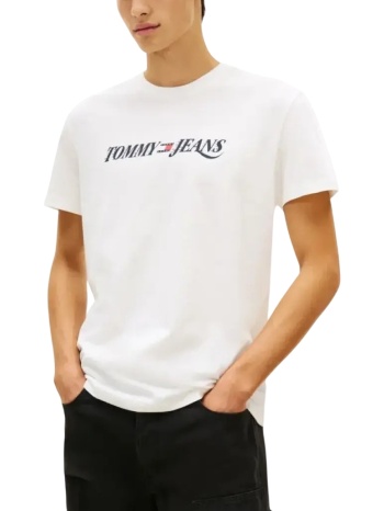 ανδρικό t-shirt λευκό tommy jeans dm0dm22548-ybl