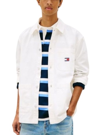 ανδρικό overshirt λευκό tommy jeans dm0dm20236-ybh