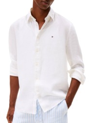 ανδρικό λινό πουκάμισο λευκό tommy hilfiger mw0mw41530-ybr