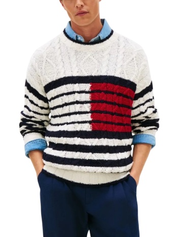 ανδρικό πουλόβερ λευκό tommy hilfiger mw0mw42782-0fa