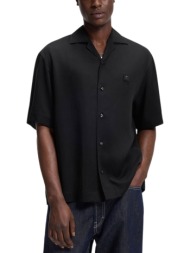 ανδρικό espino κοντομάνικο πουκάμισο μαύρο hugo 50560593-001