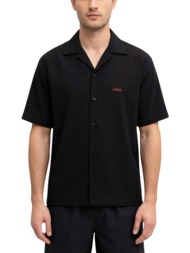 ανδρικό κοντομάνικο espino πουκάμισο μαύρο hugo 50560580-001