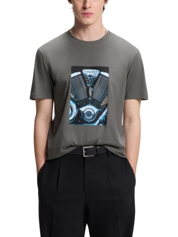 ανδρικό dostino t-shirt γκρι hugo 50557674-025