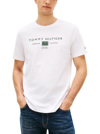 ανδρικό t-shirt λευκό tommy hilfiger mw0mw42365-ybr