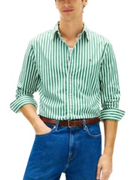 ανδρικό ριγέ πουκάμισο πράσινο tommy hilfiger mw0mw42440-0cd