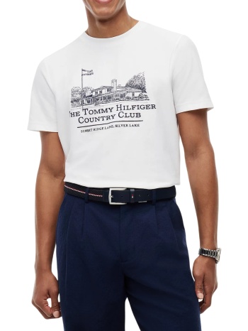 ανδρικό t-shirt λευκό tommy hilfiger mw0mw42390-ybr