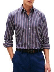 ανδρικό ριγέ πουκάμισο navy μπλε tommy hilfiger mw0mw42441-0a4