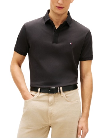 ανδρικό polo μαύρο tommy hilfiger mw0mw42760-bds