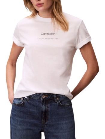 γυναικείο t-shirt λευκό calvin klein lv047c811g-yaf