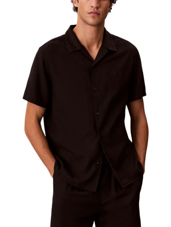 ανδρικό κοντομάνικο πουκάμισο μαύρο calvin klein