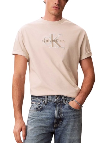 ανδρικό t-shirt μπεζ calvin klein lv04rf819g-2jx