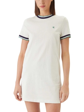 γυναικείο κοντομάνικο φόρεμα λευκό calvin klein