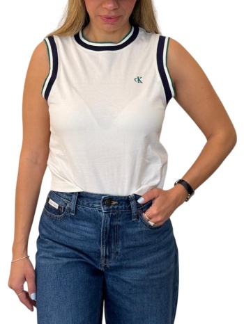 γυναικείο αμάνικο top λευκό calvin klein lv047f225g-yas