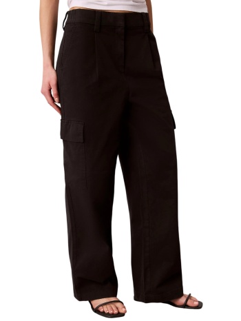 γυναικείο cargo παντελόνι μαύρο calvin klein lv047f623g-ub1