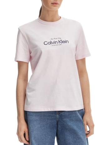 γυναικείο t-shirt ροζ calvin klein lv047f810g-8z6