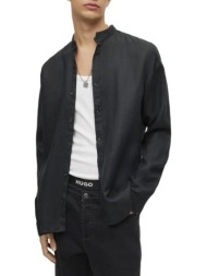 ανδρικό elvory λινό πουκάμισο μαύρο hugo 50490740-001