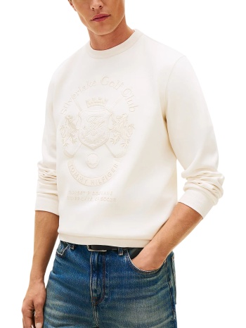 ανδρικό country club φούτερ εκρού tommy hilfiger