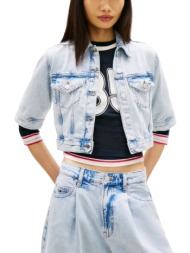γυναικείο cropped τζιν μπουφάν γαλάζιο tommy jeans dw0dw22388-1ab