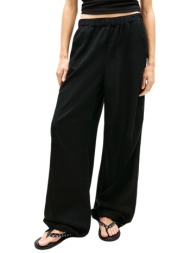 γυναικείο λινό cargo παντελόνι μαύρο tommy jeans dw0dw22290-bds