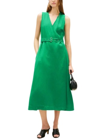 γυναικείο αμάνικο λινό φόρεμα πράσινο tommy hilfiger