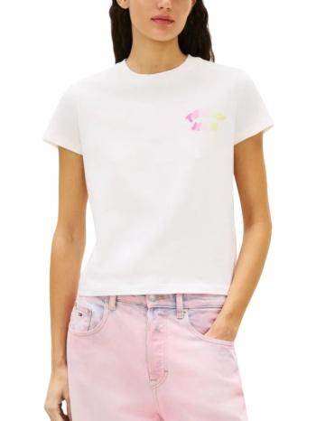γυναικείο t-shirt λευκό tommy jeans dw0dw22310-ybl