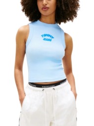 γυναικείο slim tank top γαλάζιο tommy jeans dw0dw22280-c1t