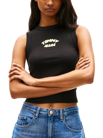 γυναικείο slim tank top μαύρο tommy jeans dw0dw22280-bds