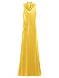 γυναικείο αμάνικο φόρεμα κίτρινο lumina lc260206-senape