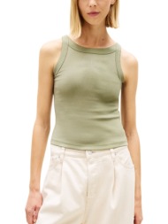 γυναικείο tank top χακί tommy jeans dw0dw22736-l9p