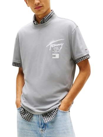 ανδρικό t-shirt γκρι tommy jeans dm0dm22553-ptl