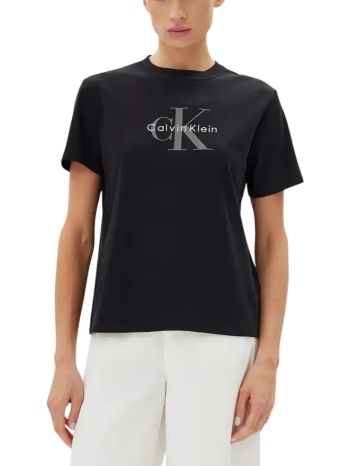 γυναικείο boxy t-shirt μαύρο calvin klein lv047f828g-ub1